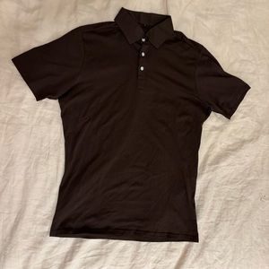 State & Liberty Athletic Fit Dark Brown Polo